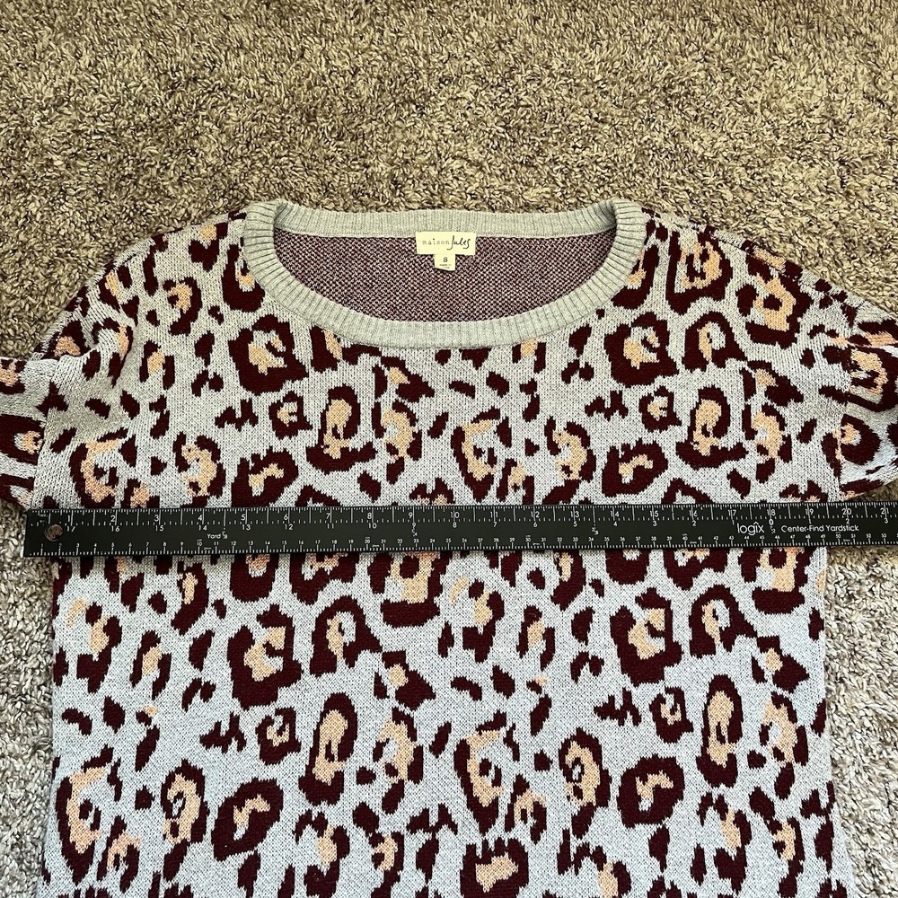 Maison Jules Sweater Women's Small Animal Print Long Sleeve - Picture 5 of 7